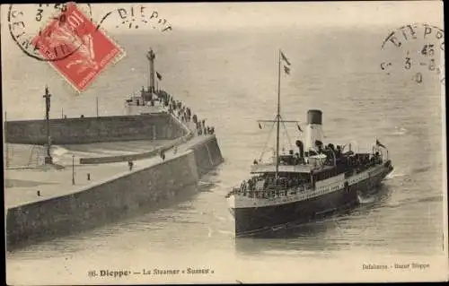 Ak Dieppe Seine Maritime, Der Dampfer Sussex