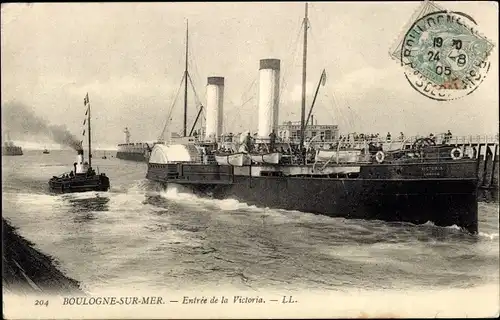 Ak Boulogne sur Mer Pas de Calais, Eingang Victoria