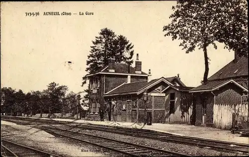 Ak Auneuil Oise, Bahnhof