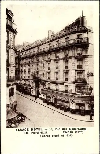 Ak Paris X, Alsace Hotel, Restaurant