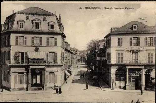 Ak Mulhouse Mülhausen Elsass Haut Rhin, Place du Nouveau Quartier, Cafe Odeon