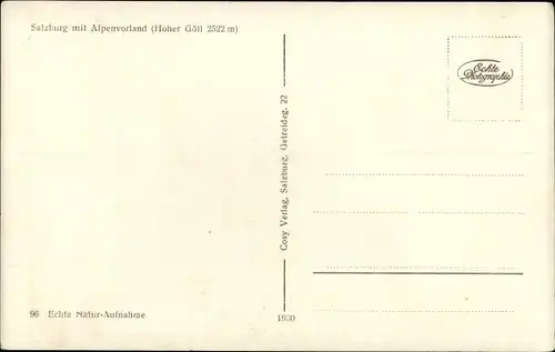 Ak Salzburg in Österreich, Gesamtansicht