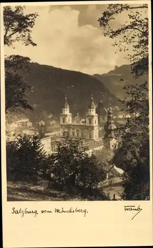 Ak Salzburg in Österreich, Dom vom Mönchsberg aus gesehen