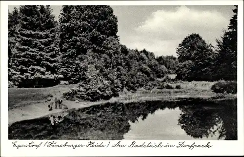 Ak Egestorf in der Lüneburger Heide, Partie am Badeteich im Dorfpark