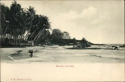 Ak Ceylon Sri Lanka, Mount Lavinia, Strand