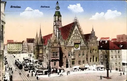 Ak Breslau Wrocław in Schlesien, Rathaus