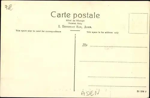 Ak Aden Jemen, Steamer Point, Kamele mit Holz beladen