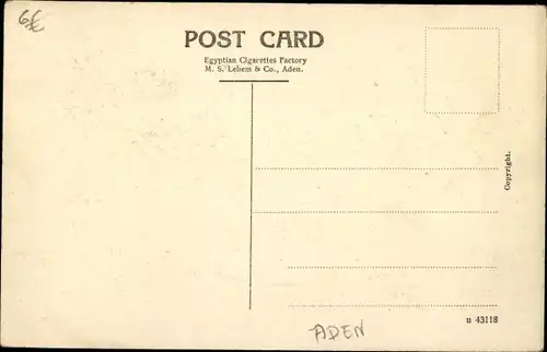 Ak Aden Jemen, Blick vom Meer aus