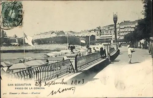 Ak Donostia San Sebastián Baskenland, Paseo de la Concha