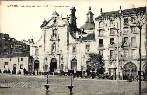 Ak Madrid Spanien, Kirche San José und Teatro Apolo
