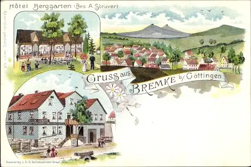 Litho Bremke Gleichen Landkreis Göttingen, Hotel Berggarten, Totalansicht