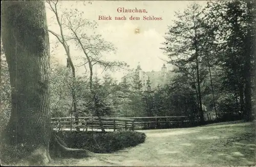 Ak Glauchau in Sachsen, Blick nach dem Schloss