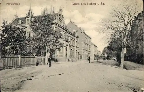 Ak Löbau in der Oberlausitz Sachsen, Poststraße