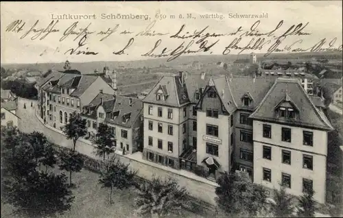 Ak Schömberg im Schwarzwald Württemberg, Häuserreihe