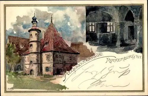 Künstler Litho Mahler, Rothenburg ob der Tauber Mittelfranken, Hegereiterhaus