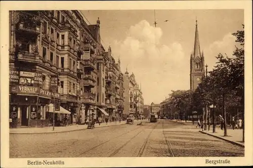 Ak Berlin Neukölln, Bergstraße, Geschäfte