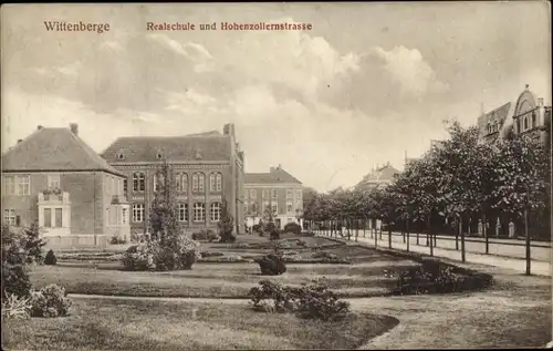 Ak Wittenberge an der Elbe Prignitz, Realschule mit Hohenzollernstraße