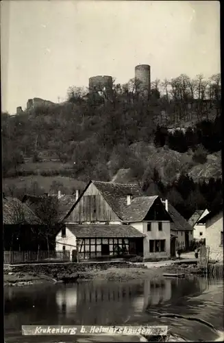 Ak Helmarshausen Bad Karlshafen in Hessen, Krukenburg, Fachwerkhaus