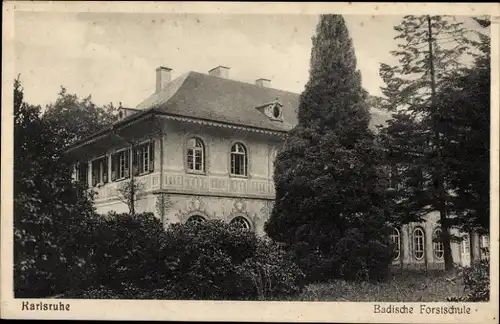 Ak Karlsruhe in Baden, Badische Forstschule