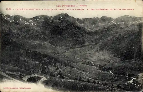 Ak Les Pyrenees, Vallee d'Andorre, Cirques de Valira et des Passons, Vallee superieure du Valira