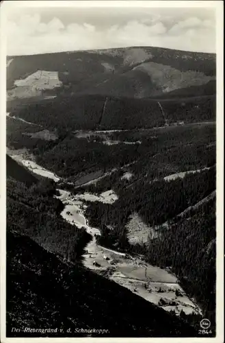 Ak Pec pod Sněžkou Petzer Riesengebirge Reg Königgratz, Riesengrund v. d. Schneekoppe