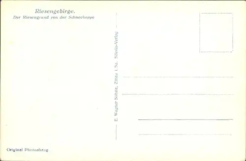 Ak Pec pod Sněžkou Petzer Riesengebirge Reg Königgratz, Riesengrund v. d. Schneekoppe