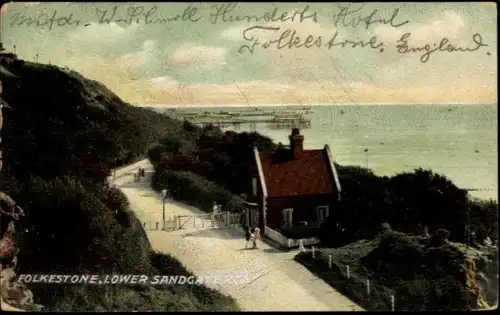 Ak Folkestone Kent England, Lower Sandgate