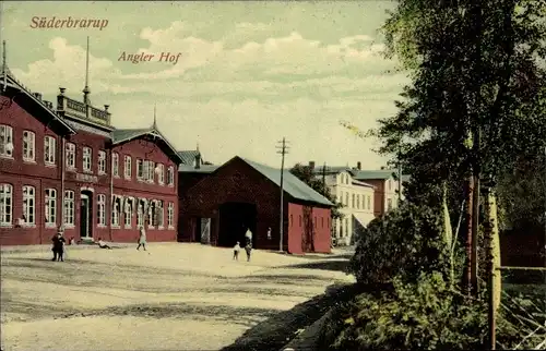 Ak Süderbrarup in Schleswig Holstein, Angler Hof, Straßenpartie