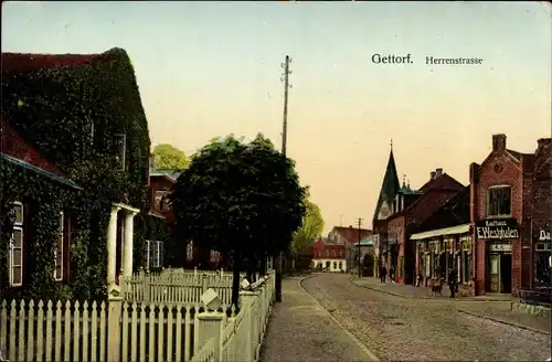 Leuchtfenster Ak Gettorf Schleswig Holstein, Herrenstraße, Straßenpartie, Kaufhaus E. Westphalen