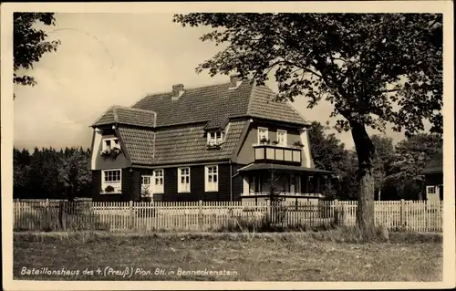 Ak Benneckenstein Oberharz am Brocken, Bataillonshaus des 4. Preuß. Pion. Batl.