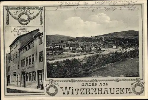 Jugendstil Ak Witzenhausen im Werra Meißner Kreis, Restaurant zum Kronprinz, Inh. F. Wöhler