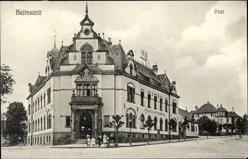 Ak Helmstedt in Niedersachsen, Kaiserliches Postamt, Straßenpartie