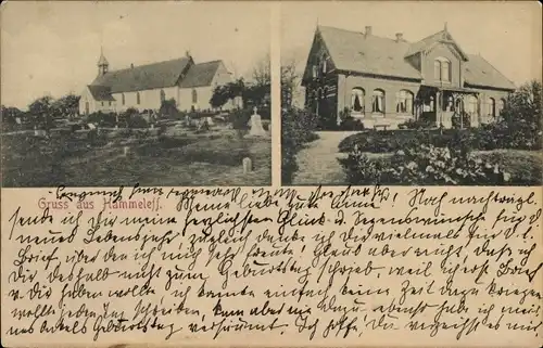 Ak Hammerlev Hammeleff Dänemark, Teilansichten, Kirche, Gebäude