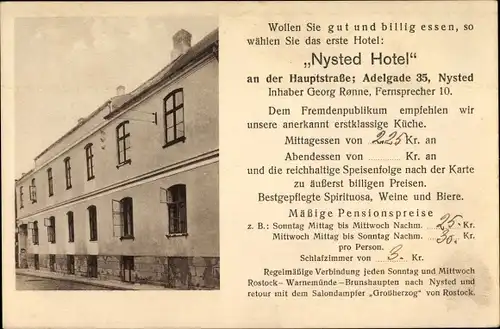 Ak Nysted Guldborgsund Dänemark, Nysted Hotel, Adelgade 35, Inh. Georg Ronne