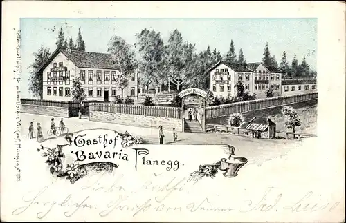 Künstler Ak Planegg Oberbayern, Gasthof Bavaria