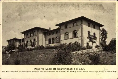 Ak Röthenbach Pegnitz Mittelfranken, Reserve Lazarett, Firma C. Conradty