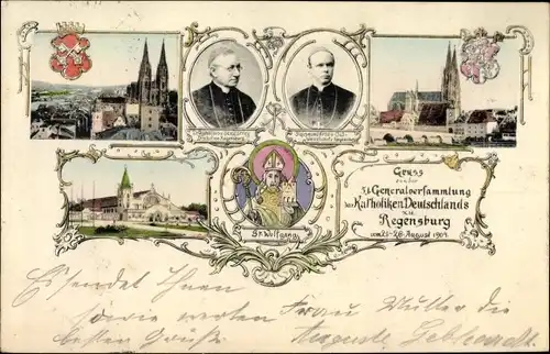 Ak Regensburg Donau, 51. Generalversammlung der Katholiken Deutschlands 1904, Bischof Senestrey