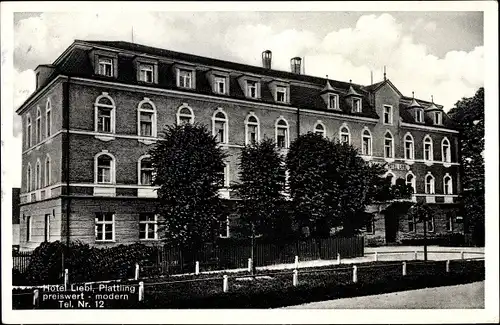 Ak Plattling im Gäuboden Niederbayern, Hotel Liebl, Außenansicht