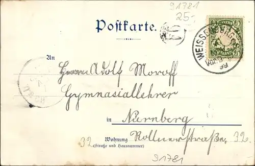 Künstler Ak Weißenburg in Mittelfranken Bayern, Einweihung des Kriegerdenkmals am 29. Juli 1899