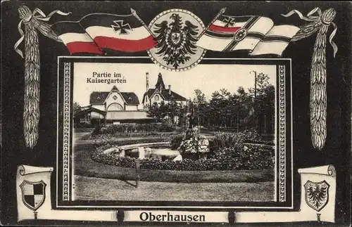 Passepartout Ak Oberhausen im Ruhrgebiet, Partie im Kaisergarten