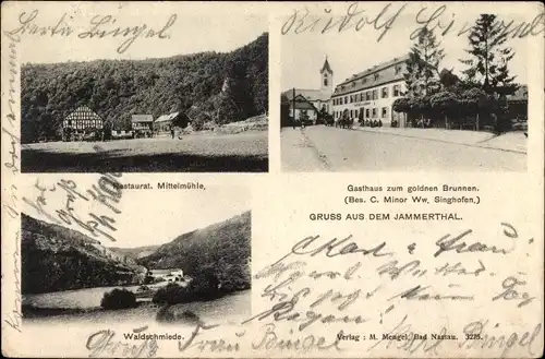 Ak Singhofen Rheinland Pfalz, Waldschmiede, Restauration Minor, Jammertal