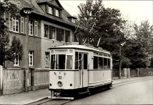 Ak Erfurt in Thüringen, Historischer Triebwagen 92 der Erfurter Straßenbahn
