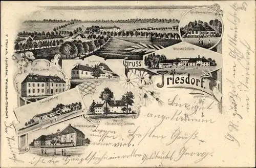 Ak Triesdorf Weidenbach im Altmühltal Mittelfranken, Rotes Schloss, Jägerhaus, Ackerbauschule