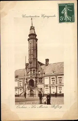 Präge Ak Orchies North, Rathaus, Glockenturm