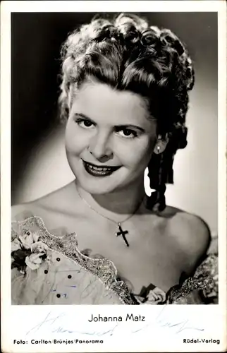 Ak Schauspielerin Johanna Matz, Portrait, Autogramm