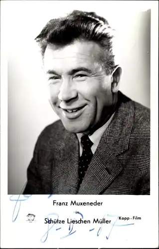 Ak Schauspielerin Franz Muxeneder, Portrait, Autogramm