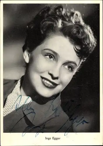 Ak Schauspielerin Inge Egger, Portrait, Autogramm