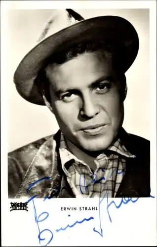 Ak Schauspieler Erwin Strahl, Portrait, Autogramm