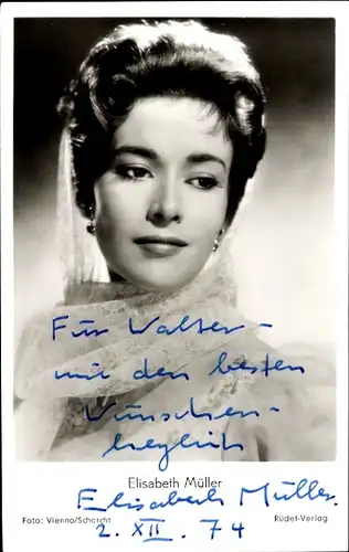 Ak Schauspielerin Elisabeth Müller, Portrait, Skandal in Ischl, Autogramm