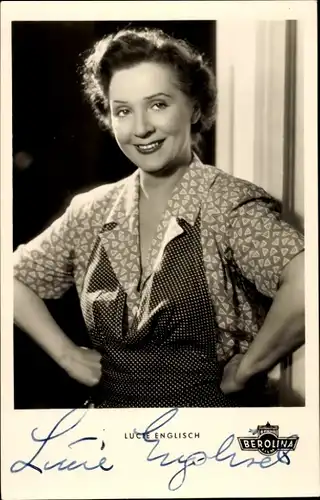 Ak Schauspielerin Lucie Englisch, Portrait, Autogramm